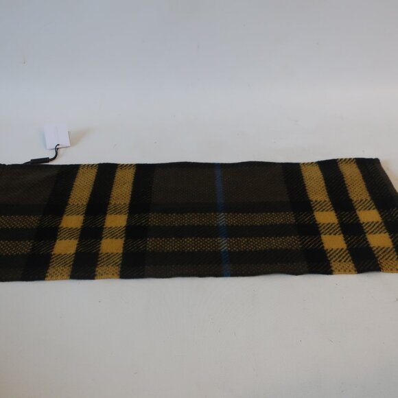 NWT Womens Burberry London Khaki Green Merino Wool Cashmere Plaid Neck Warmer OS - Picture 3 of 9